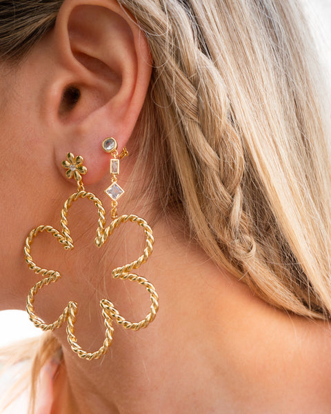 LUV AJ - Daisy Rope Earrings in Gold