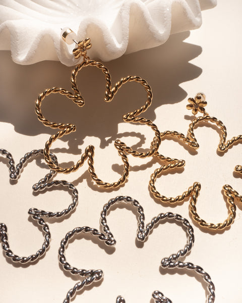 LUV AJ - Daisy Rope Earrings in Silver