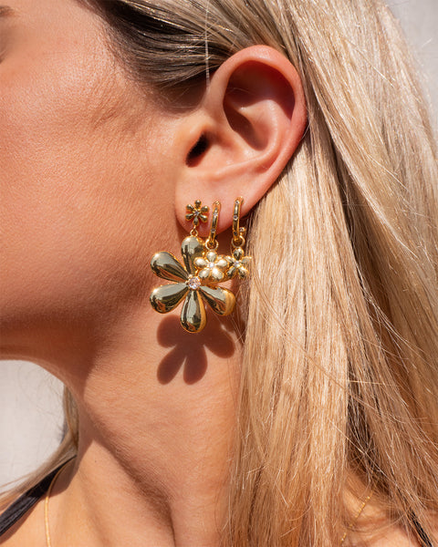 LUV AJ - Daisy Statement Earrings in Gold Jewelry