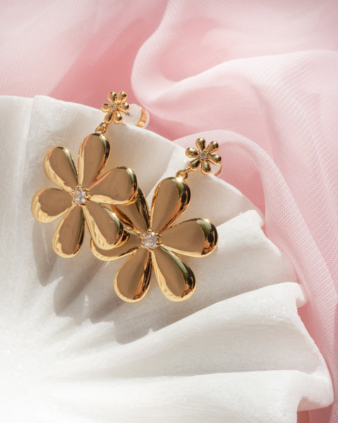 LUV AJ - Daisy Statement Earrings in Gold