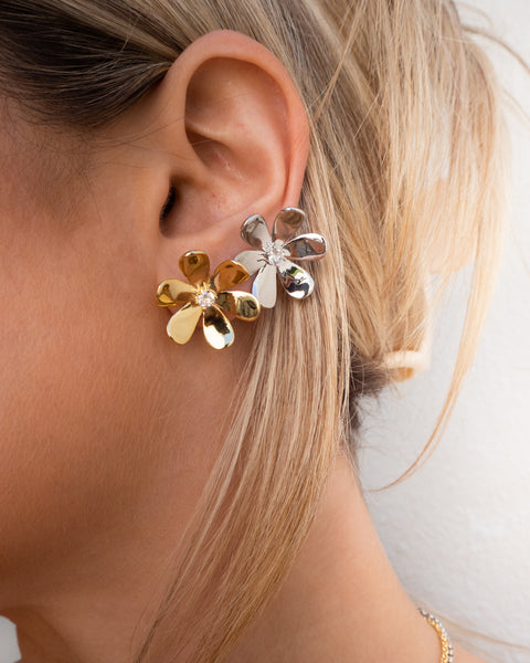 LUV AJ - Daisy Statement Studs in SIlver