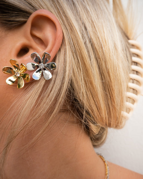 LUV AJ - Daisy Statement Studs in SIlver