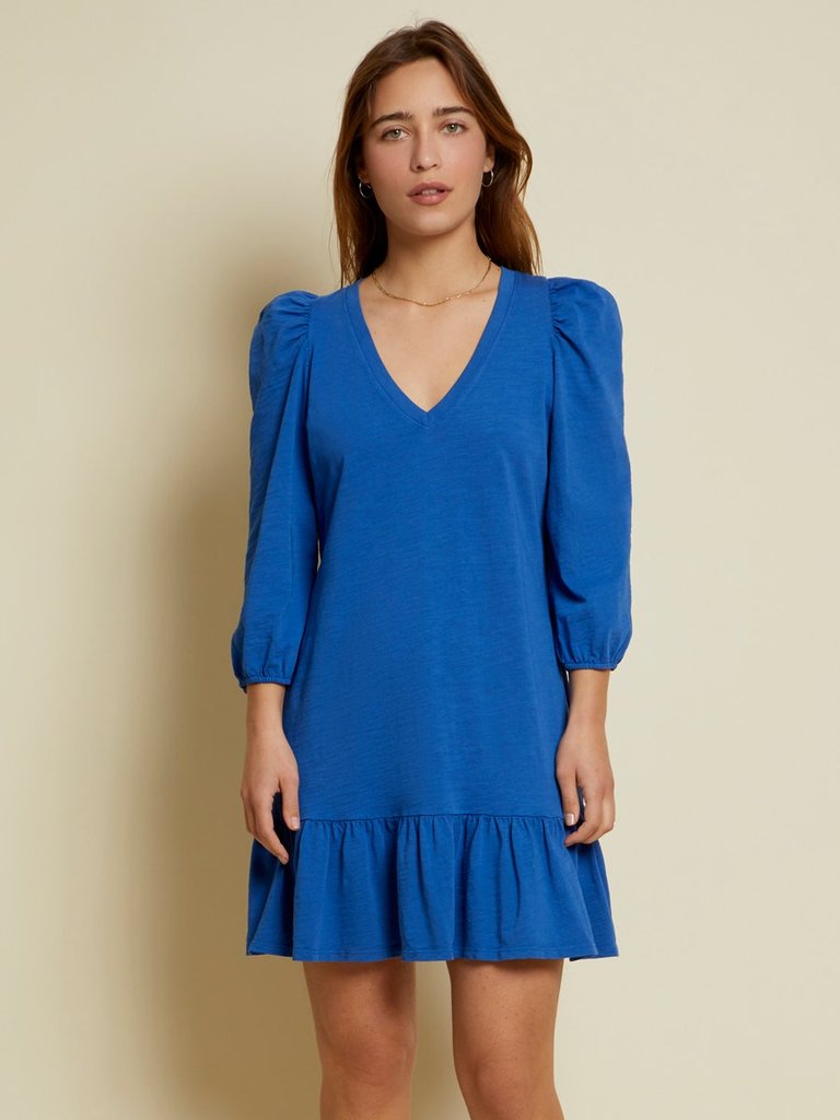Nation LTD - Danika Flounce Dress in Workman Blue