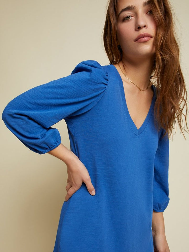 Nation LTD - Danika Flounce Dress in Workman Blue