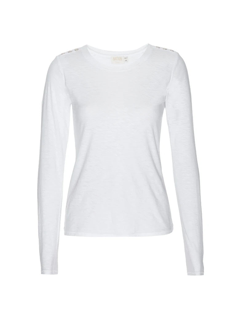 Nation LTD - Dasha Snap Shoulder Tee in White