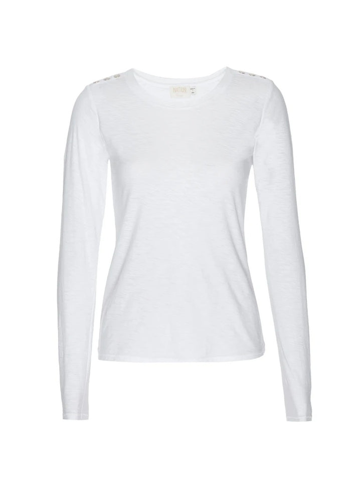 Nation LTD - Dasha Snap Shoulder Tee in White