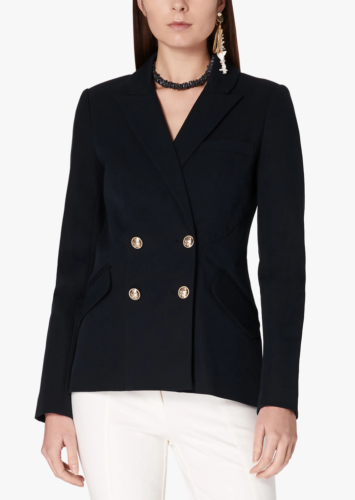 Derek Lam 10 Crosby - Rodeo Double Breasted Blazer w/ Sailor Buttons in Black