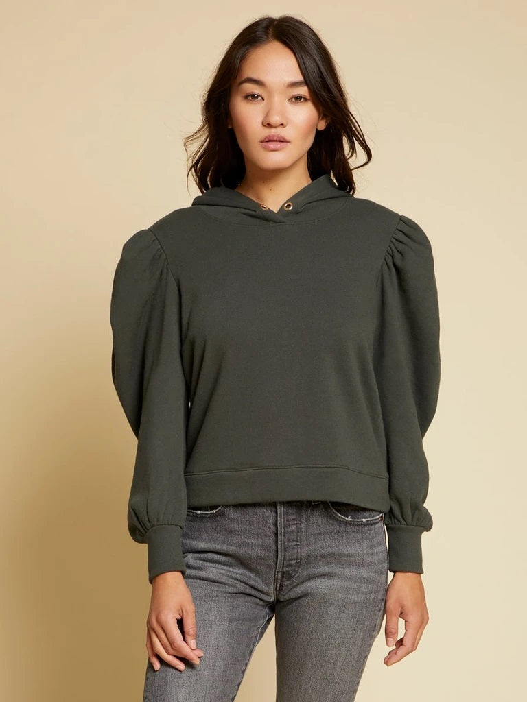 Nation LTD - Davina Cropped Hoodie in Jet Black