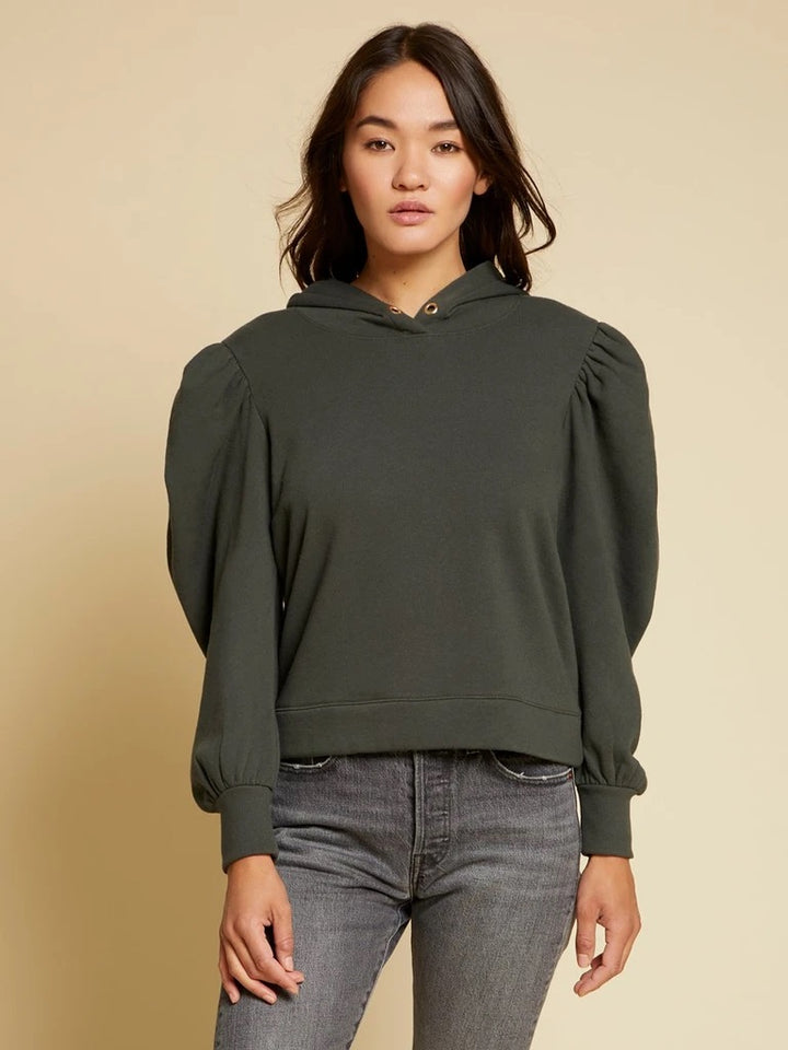 Nation LTD - Davina Cropped Hoodie in Jet Black