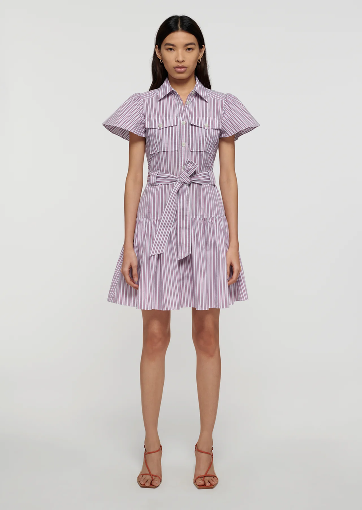 Derek Lam 10 Crosby - Pei Utility Shirtdress In Red Multi Dresses