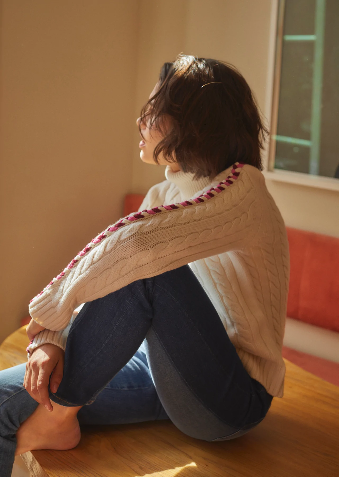 Derek Lam 10 Crosby - Pippa Lace Up Turtleneck In Ivory Sweaters