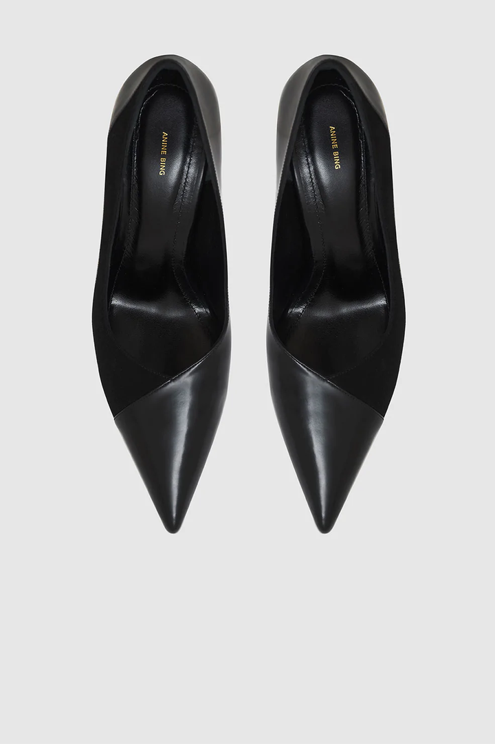 Anine Bing - Devon Pumps in High-Shine And Matte Black