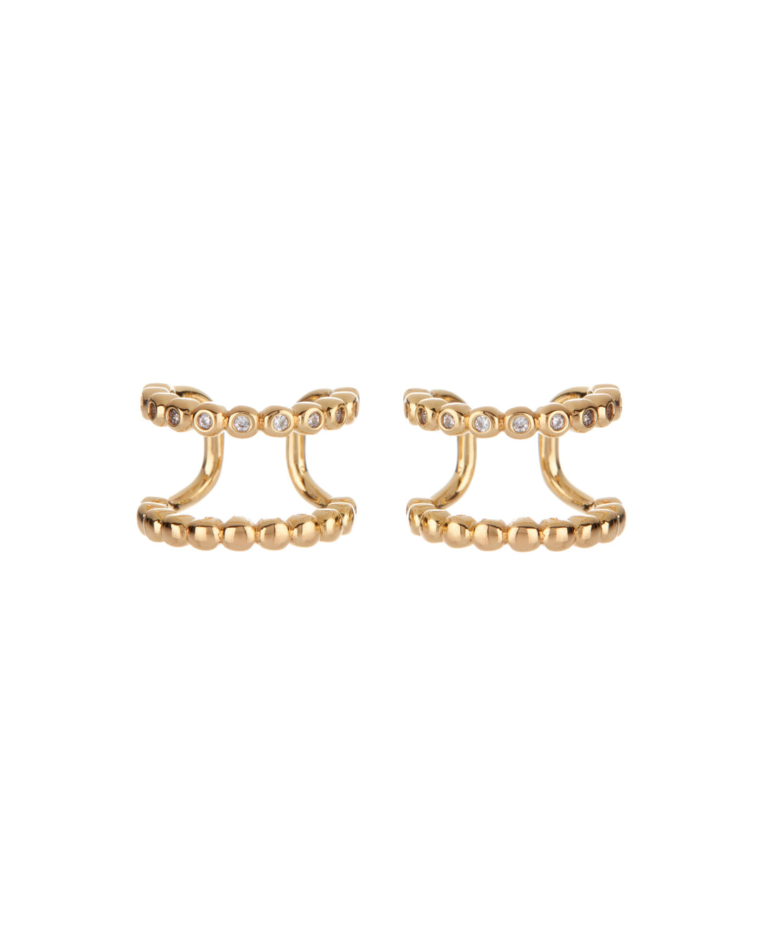 LUV AJ - Beaded Diamonte Ear Cuff in Gold