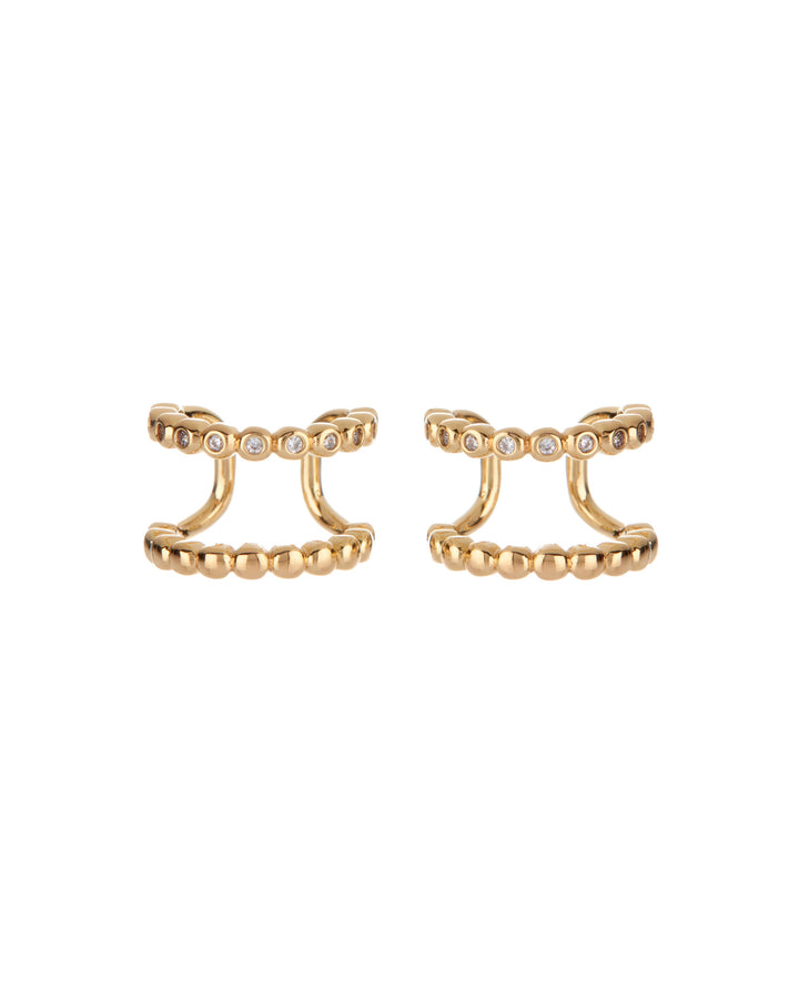 LUV AJ - Beaded Diamonte Ear Cuff in Gold