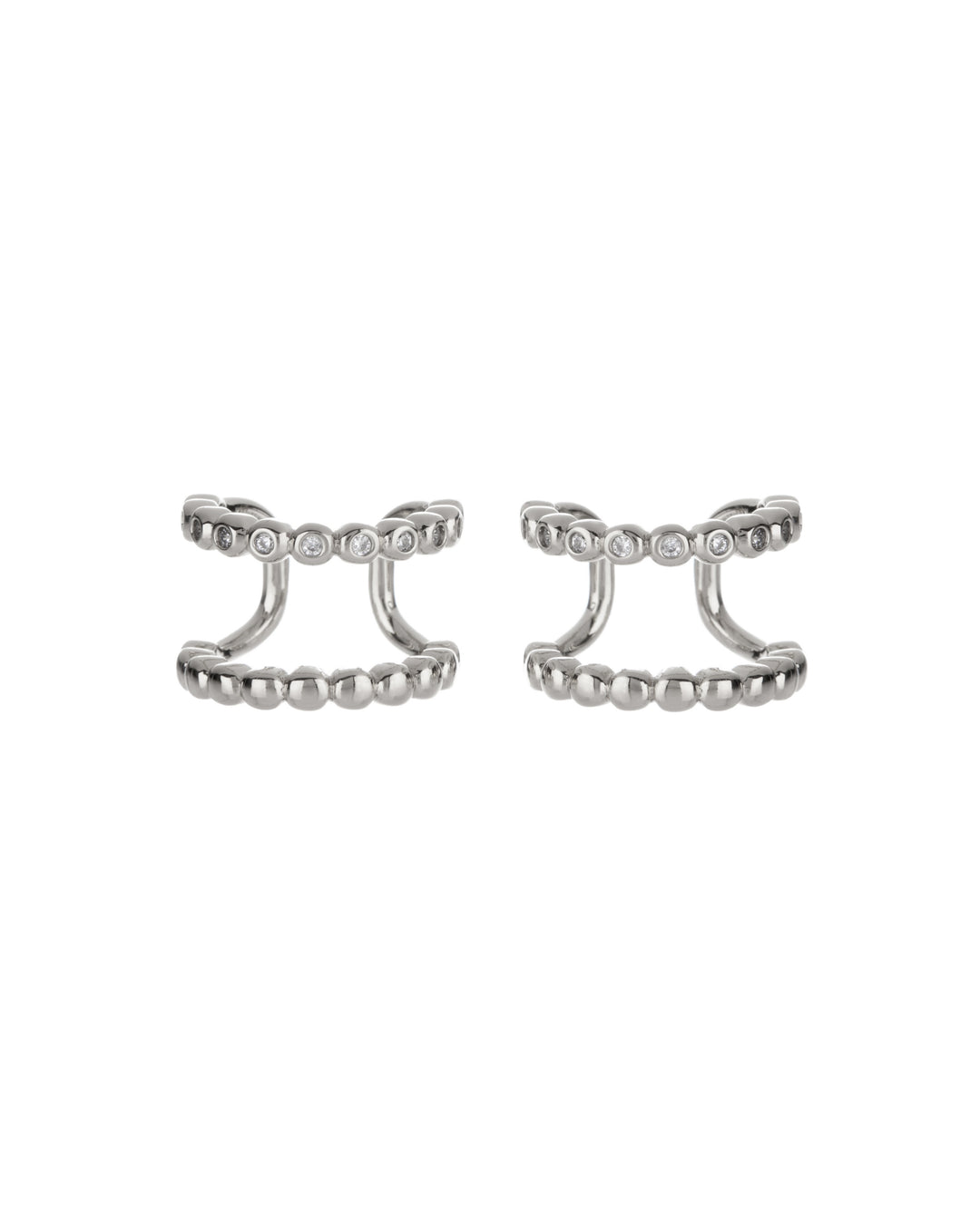 LUV AJ - Beaded Diamonte Ear Cuff in Silver