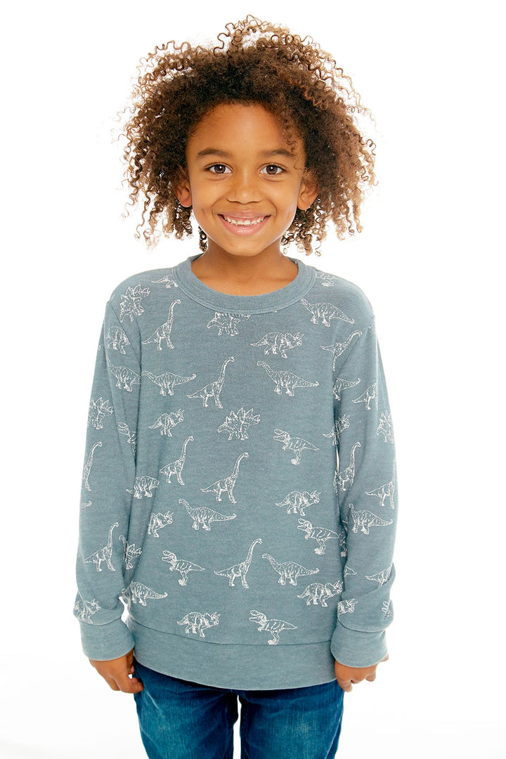 CHASER KIDS - Boys Cozy Knit Pullover Sweater "Dino Dance"