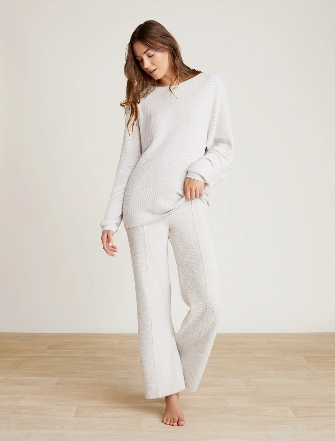 Barefoot Dreams - CozyChic Ultra Lite Diagonal Rib Dolman Pullover in Almond
