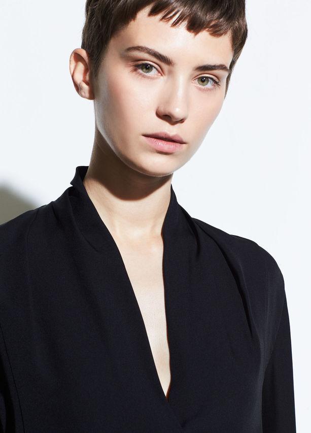 VINCE - Drape Neck Blouse Black