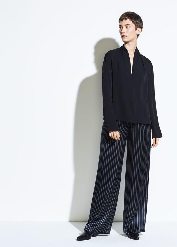 VINCE - Drape Neck Blouse Black