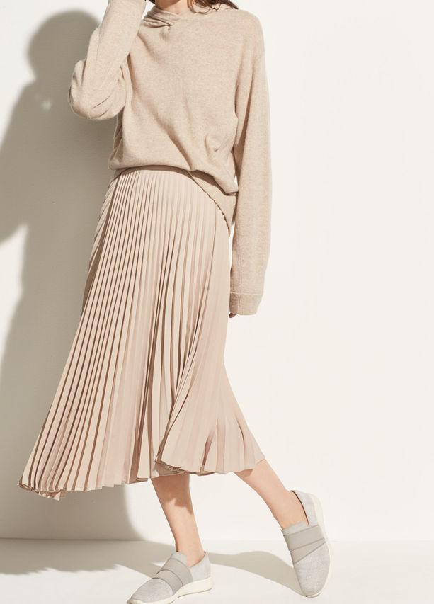 Vince - Drape Pleated Skirt Stoneware