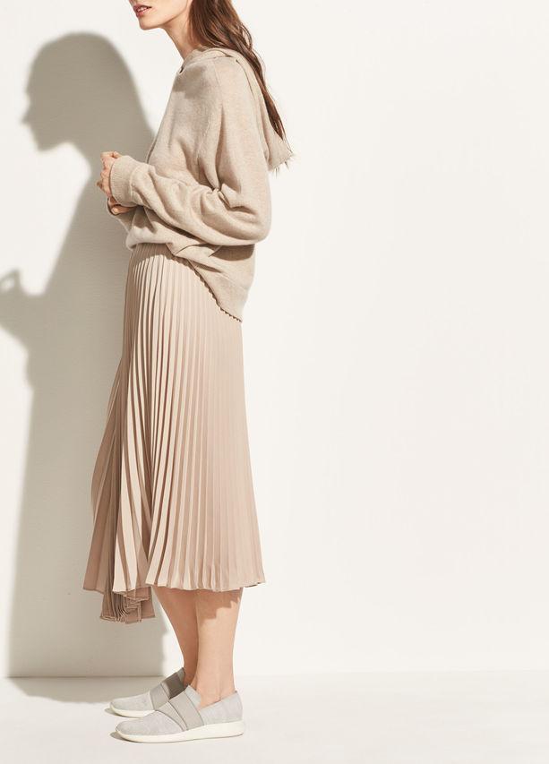 Vince - Drape Pleated Skirt Stoneware