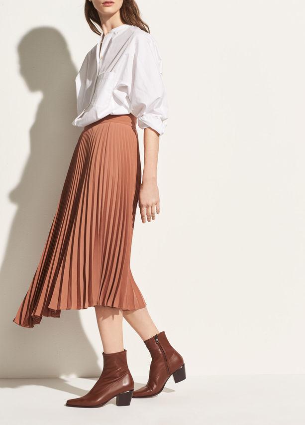 Vince Drape Pleated Skirt Vintage Rose