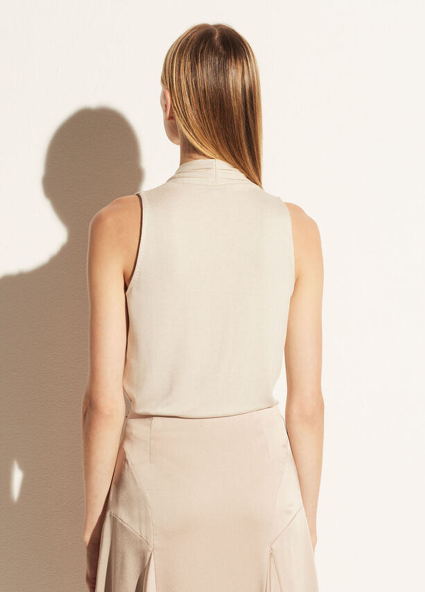 Vince - Draped Halter Neck Bodysuit in White Sand