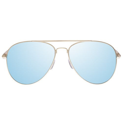 Le Specs Drop Top Brushed Gold Ice Blue Mirror Polarized