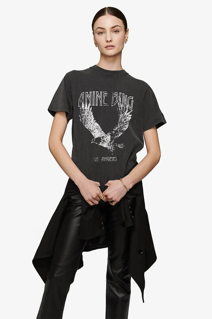 Anine Bing - Lili Eagle Tee in Washed Black