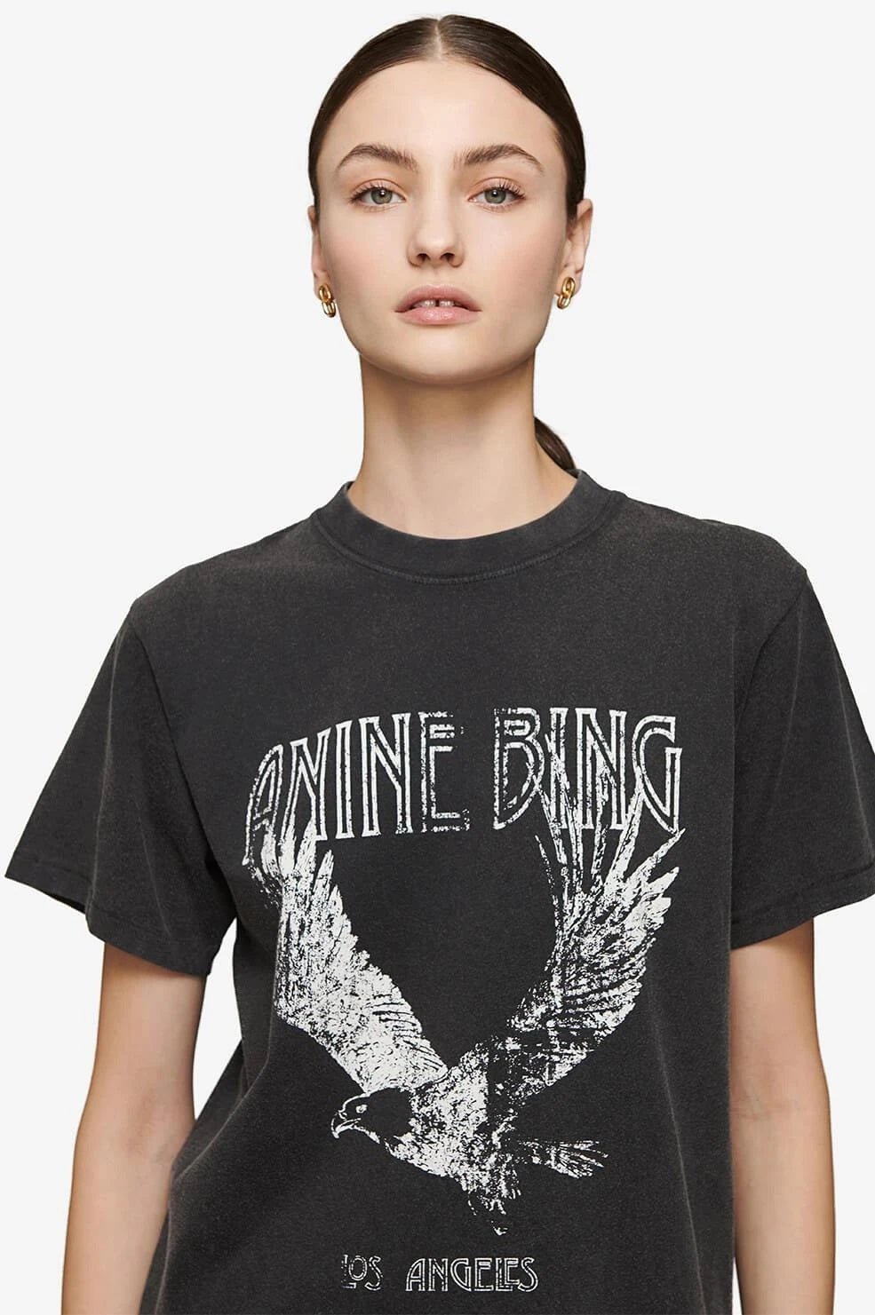 Anine Bing - Lili Eagle Tee in Washed Black