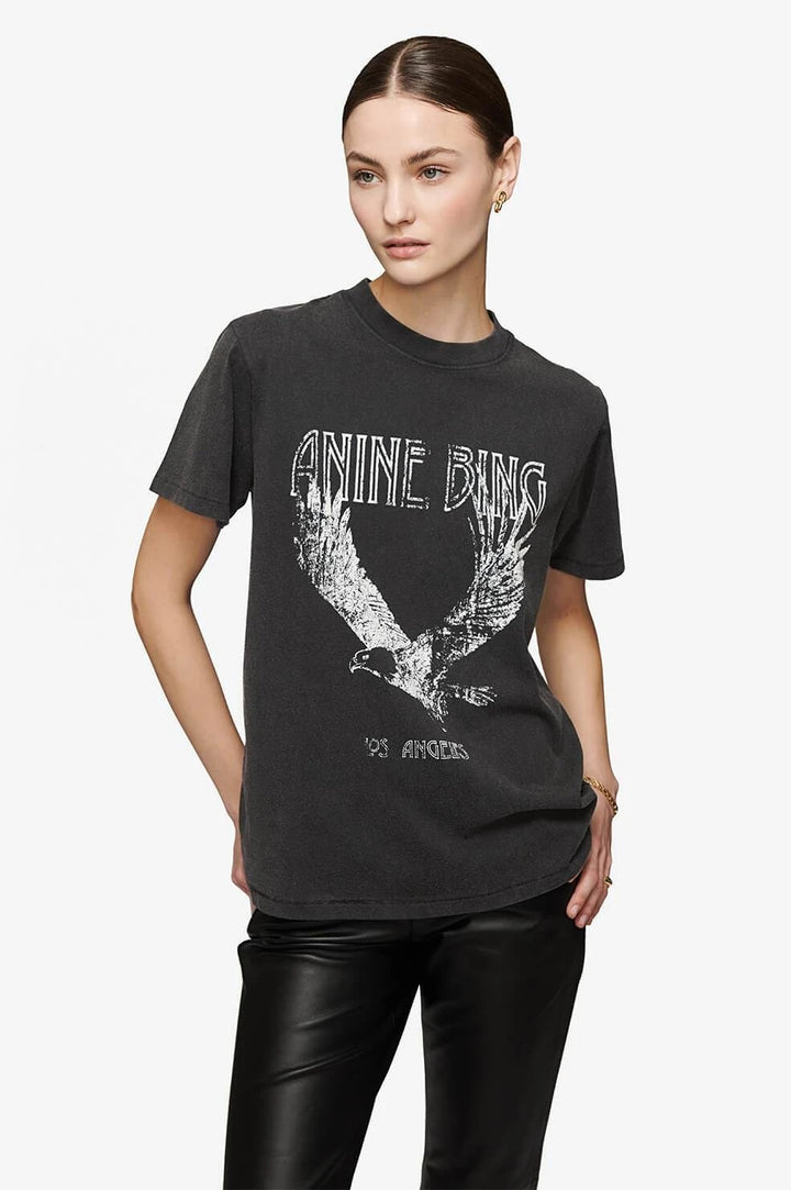 Anine Bing - Lili Eagle Tee in Washed Black