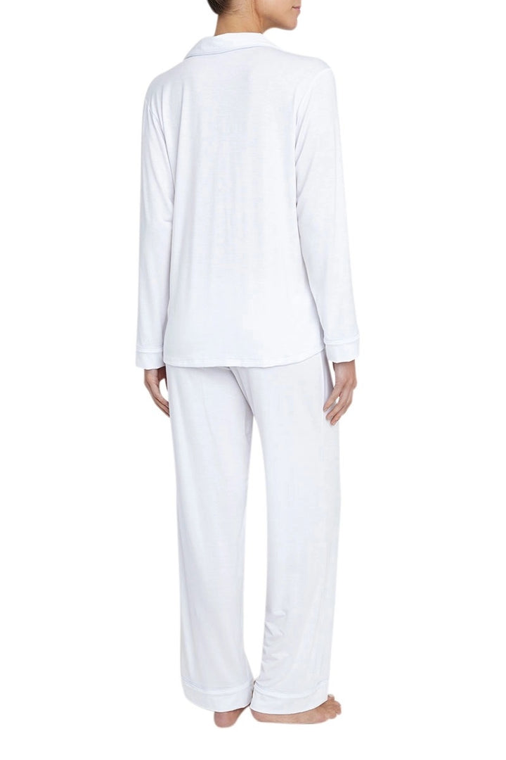 Eberjey - Gisele Long PJ Set in White/Water Blue