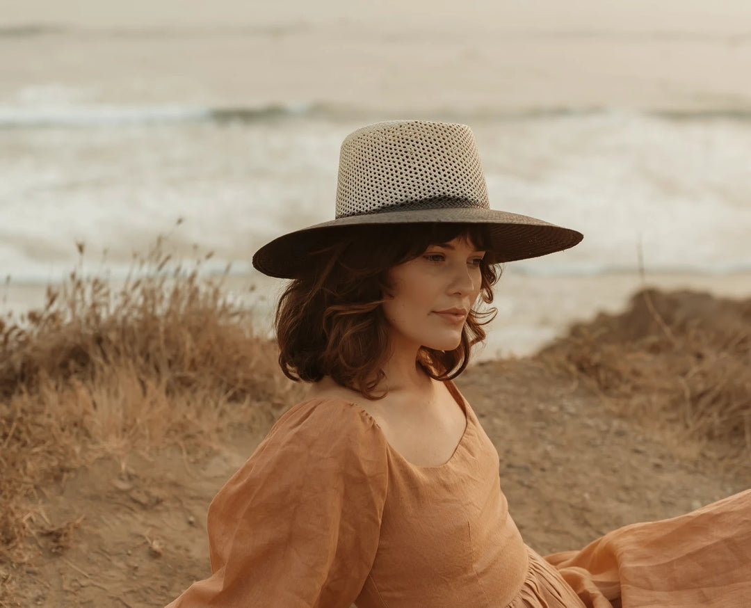 Freya - Eclipse Panama Hat in Charcoal
