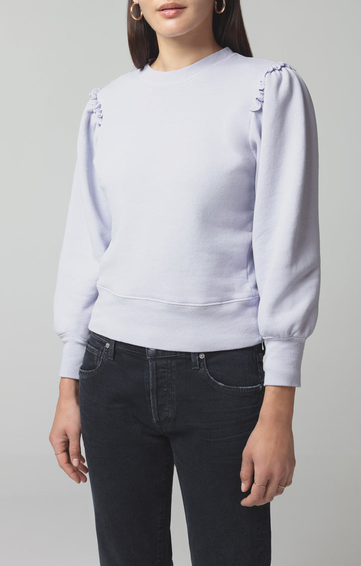 Citizens of Humanity - Edie Puff Sleeve Sweatshirt in Ash Lavender