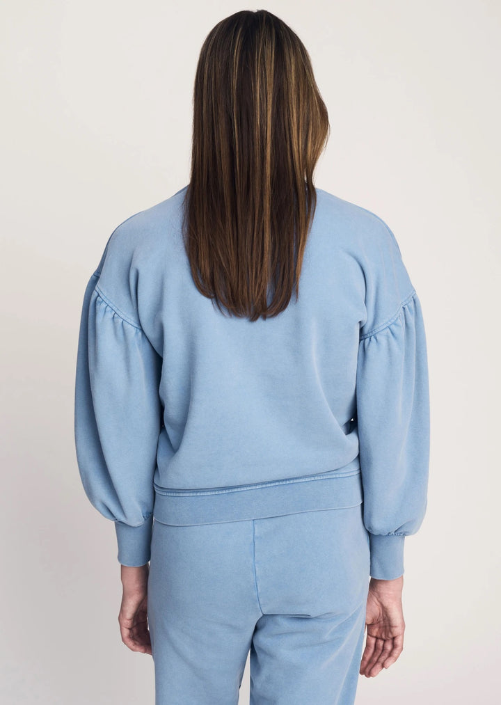 Derek Lam 10 Crosby - Edie V-Neck Sweatshirt in Deep Blue
