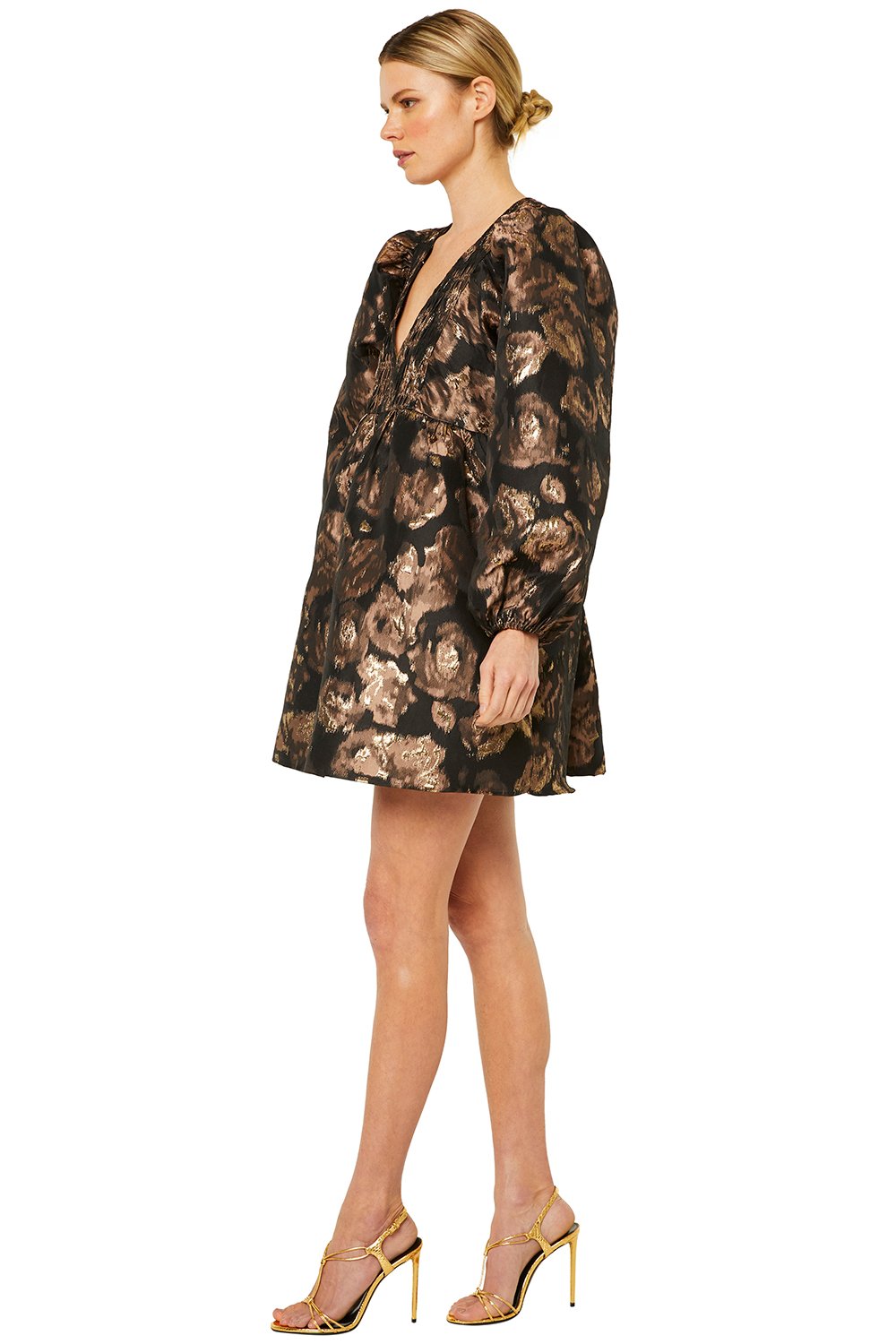 Misa - Edie Dress in Rose Gold Jacquard