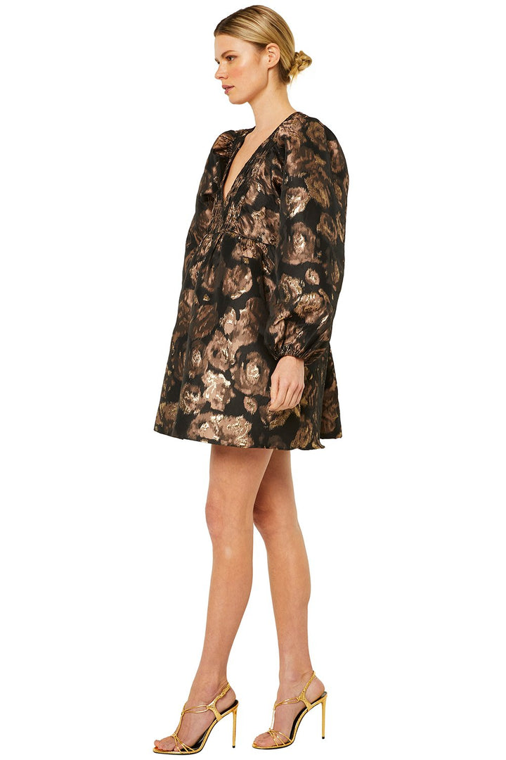 Misa - Edie Dress in Rose Gold Jacquard