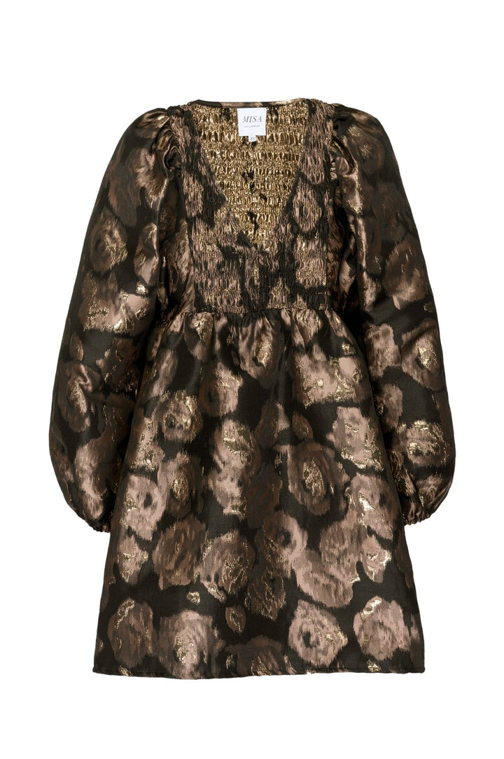 Misa - Edie Dress in Rose Gold Jacquard