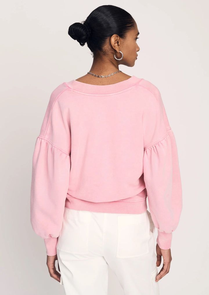 Derek Lam 10 Crosby - Edie V-Neck Sweatshirt in Pink Lady