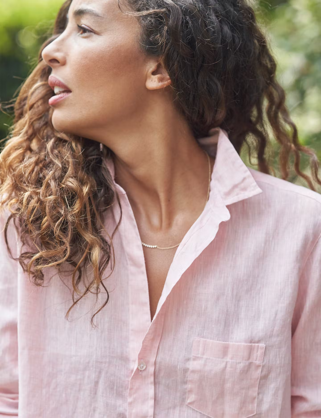 Frank & Eileen - Eileen Woven Button Up in Blush
