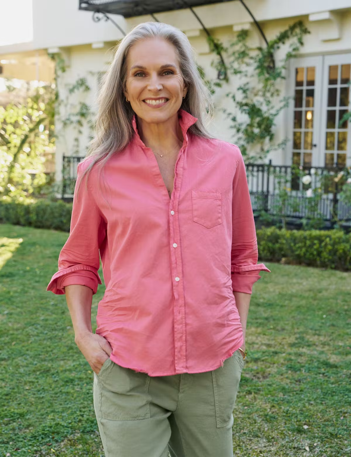 Frank & Eileen - Eileen Woven Button Up in Flamingo