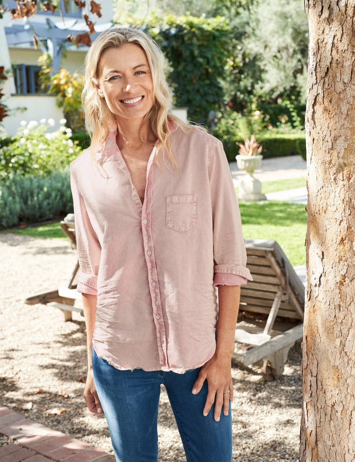 Frank & Eileen - Eileen Woven Button Up in Light Pink Mineral Wash