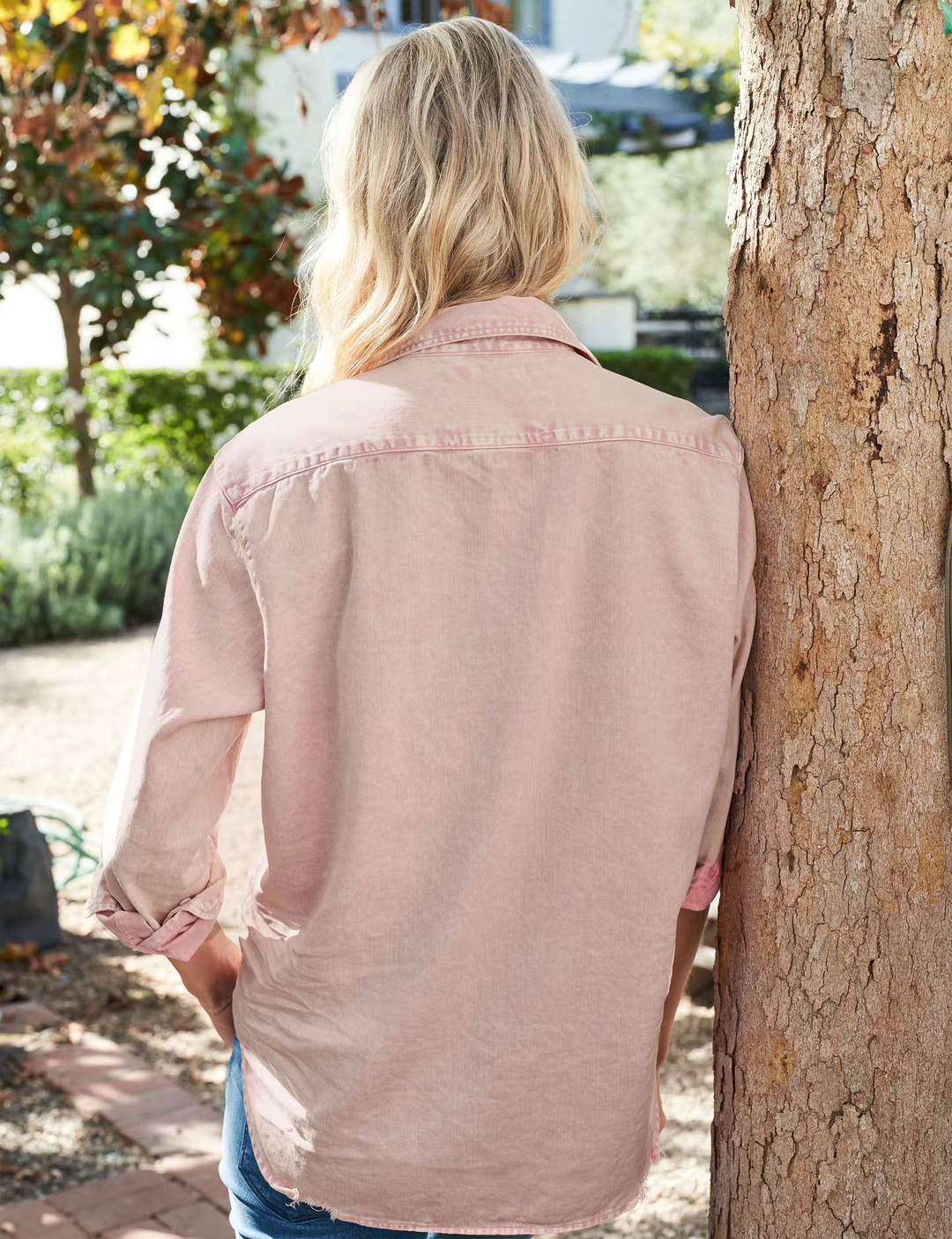 Frank & Eileen - Eileen Woven Button Up in Light Pink Mineral Wash