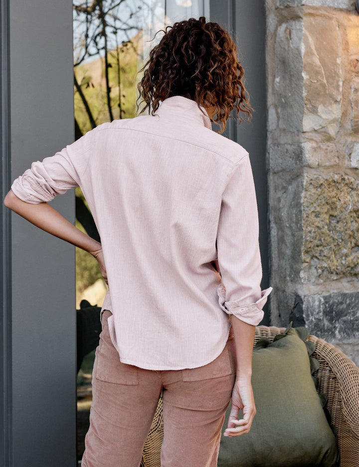 Frank & Eileen - Eileen Woven Button Up in Melange Pink/Grey