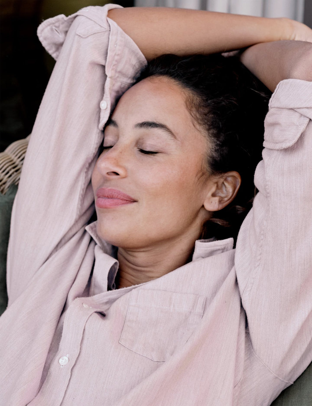 Frank & Eileen - Eileen Woven Button Up in Melange Pink/Grey