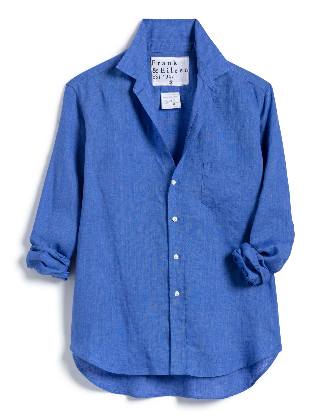 Frank & Eileen - Eileen Woven Button Up in Solid Blue