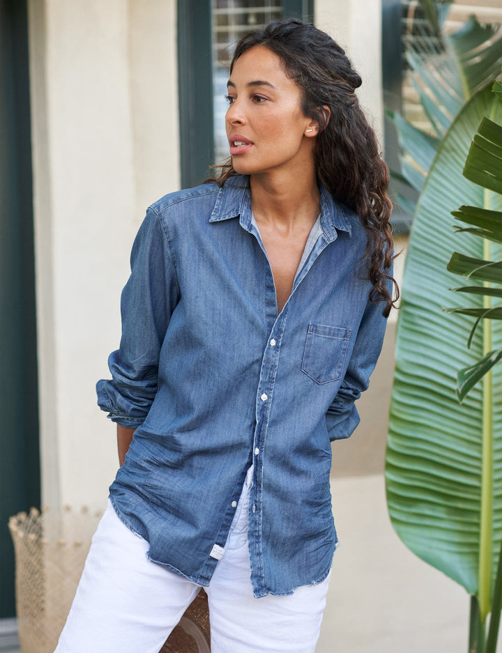 Frank & Eileen - Eileen Woven Button Up in Vintage Stonewashed Indigo