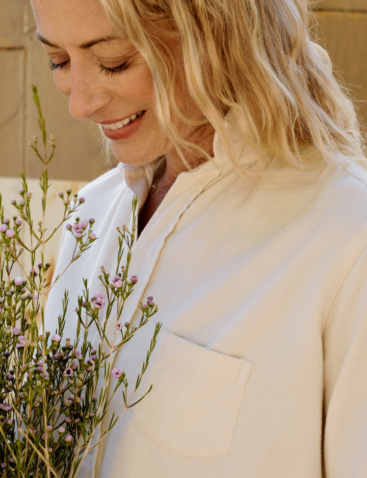 Frank & Eileen - Eileen Woven Button Up in Winter White