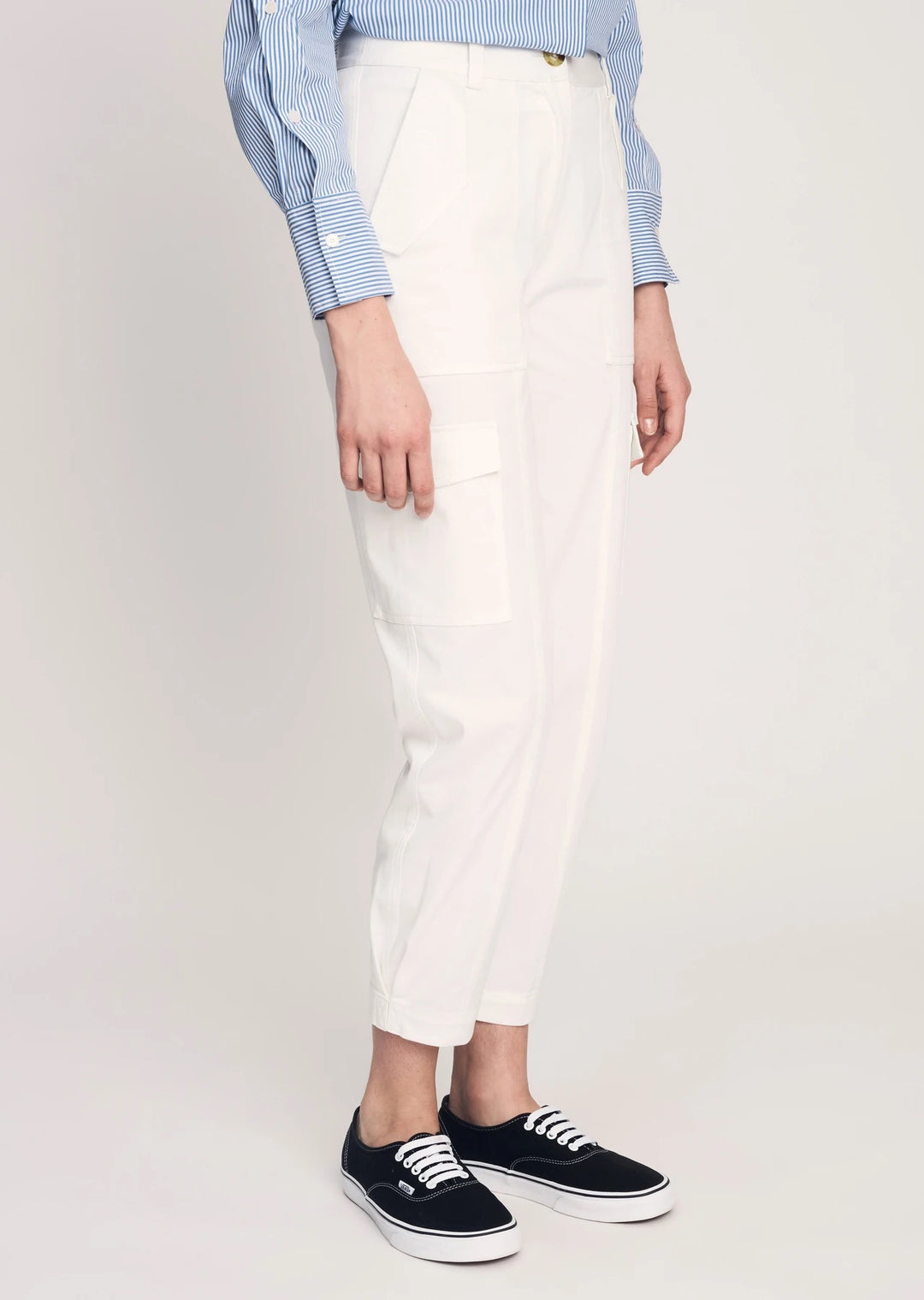 Derek Lam 10 Crosby - Elian Utility Pant in Washed White