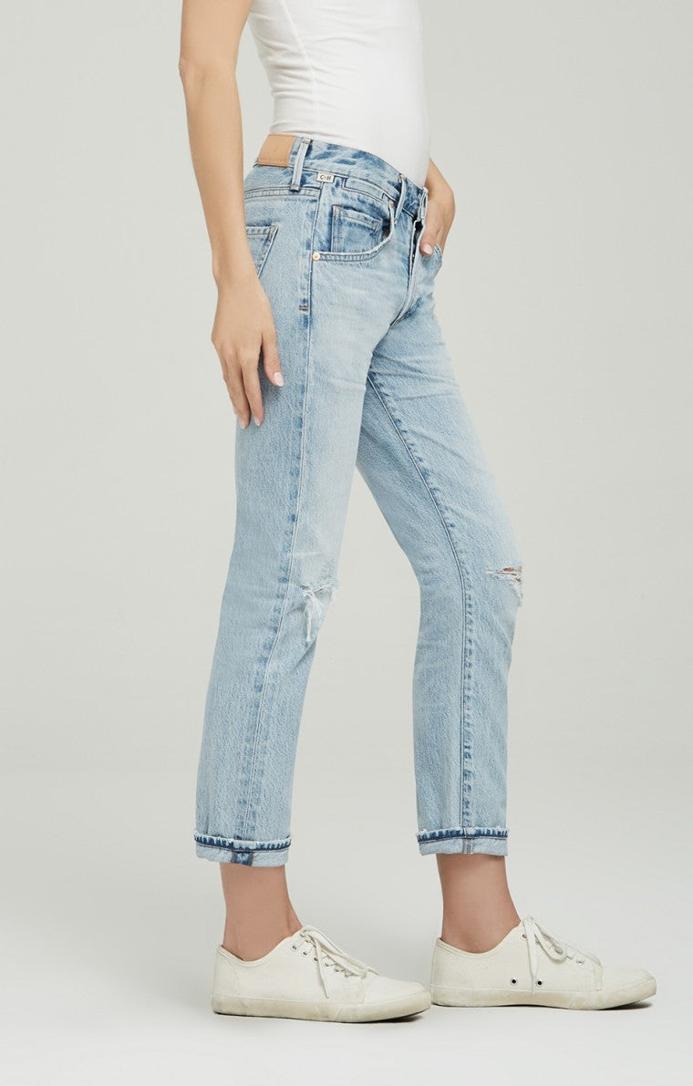 Citizens of Humanity - Emerson Slim Fit Boyfriend Ankle Distressed Rock On